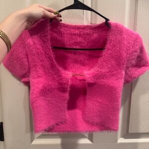 JACQUEMUS La Maille Neve Cropped Sweater in Pink